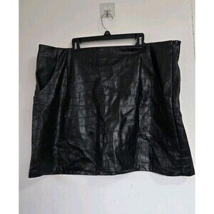 Cider Skirt Womens 3XL Mini Faux Leather Crocodile Grunge Goth Witchy Edgy Punk